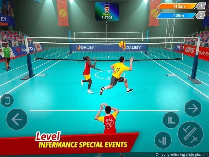 Volley Legend India Plus gameplay screenshot showing volleyball action